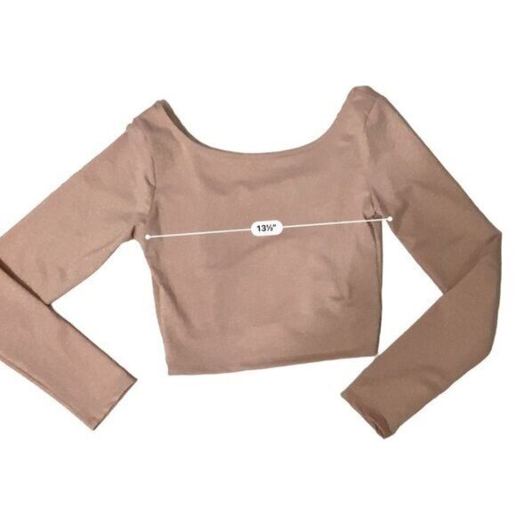 Y2K Long Sleeve Open Back Top with Gold Chain Detail Size XS Dusty Rose Sexy - Picture 8 of 8